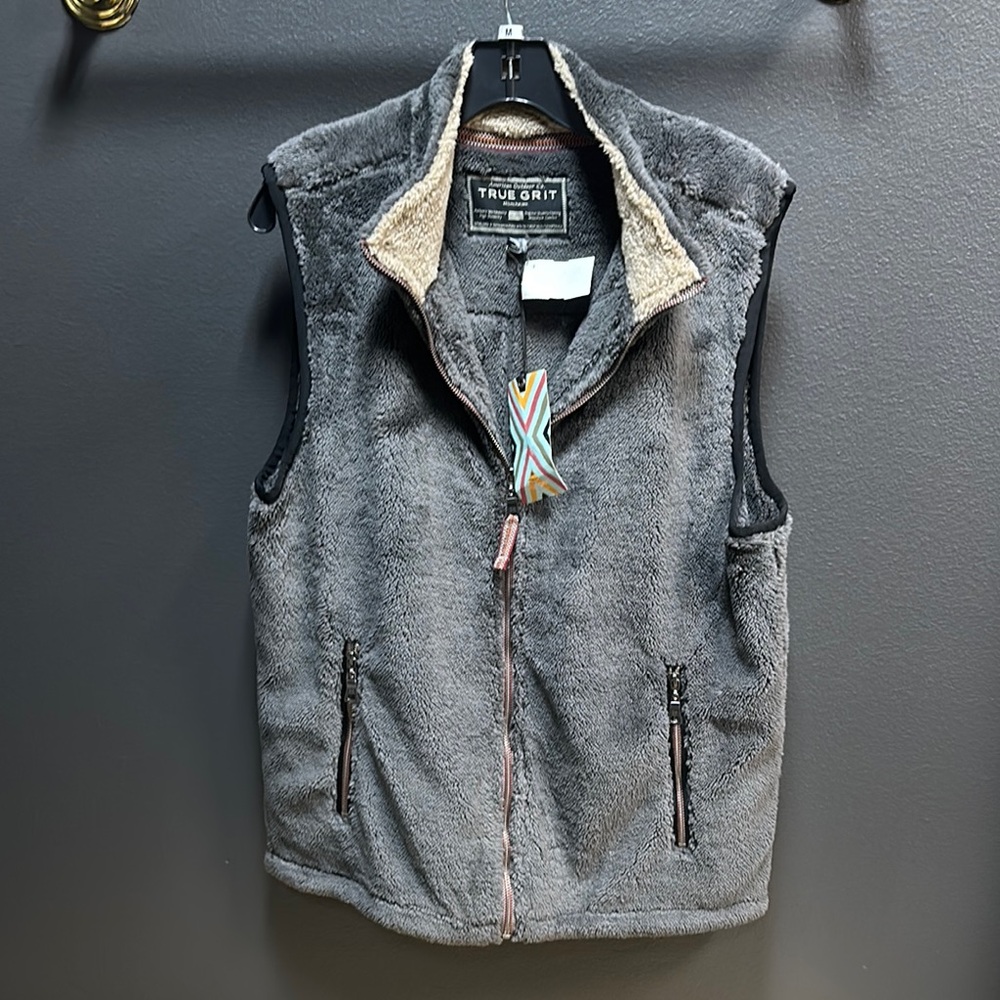 True Grit Men's Gray Fleece Vest